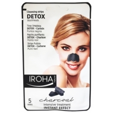 Giliai valančios nosies juostelės IROHA Black Nose Detox Strips Charcoal su anglimi, 5 vnt