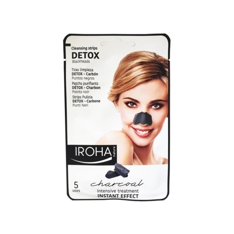 Giliai valančios nosies juostelės IROHA Black Nose Detox Strips Charcoal su anglimi, 5 vnt