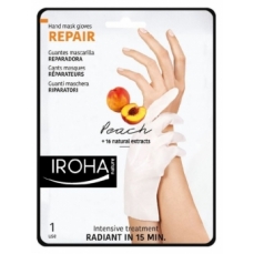Kaukė rankoms Iroha Regenerating Peach Hand & Nail Gloves su persikais, 1 pora pirštinių
