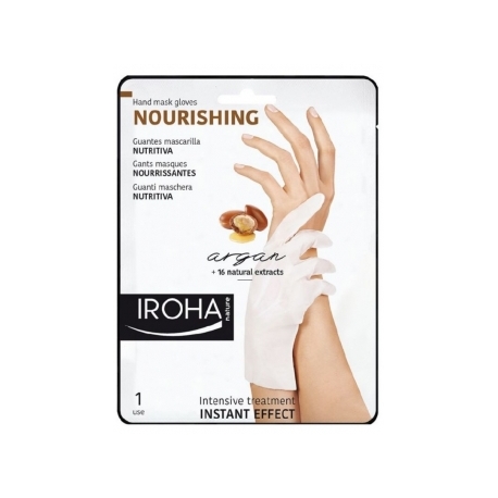 Profesionali kaukė rankoms Iroha Professional Xtra Soft Dry Hands Argan Hand & Nails Gloves I su argano aliejumi, 1 pora