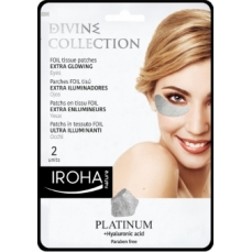 Paakių kaukė Iroha Divine Collection Foil Tissue Patches Extra Glowing su platina, hialiurono rūgštimi ir vitaminu C, 2 vnt.