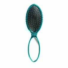 WETBRUSH POP&GO METALLIC sulenkiamas plaukų šepetys su veidrodėliu "Teal"