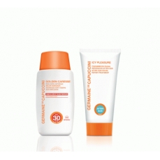 Germaine de Capuccini GOLDEN CARESSE kelioninis rinkinys emulsija SPF30, veido balzamas po saulės ir kosmetinė