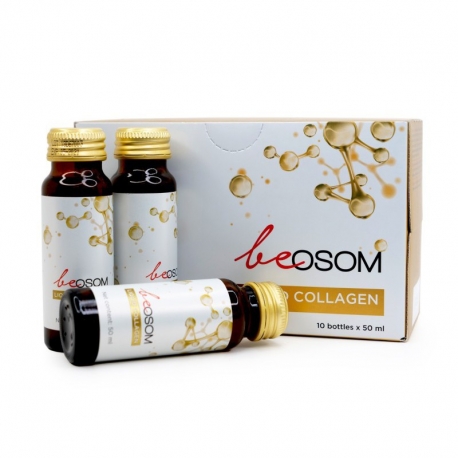 Maisto papildas – geriamas kolagenas su saldikliais „Be OSOM“, 500 ml (10 buteliukų po 50 ml)