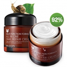 Daugiafunkcis veido kremas All in One Snail Repair Cream Mizon su sraigių ekstraktu, 75 ml