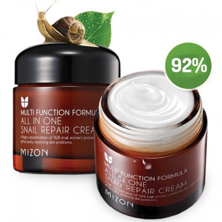 Daugiafunkcis veido kremas All in One Snail Repair Cream Mizon su sraigių ekstraktu, 75 ml