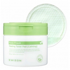 Šveičiamieji padeliai veido odos valymui Mizon Pore Fresh Peeling Toner Pad Calming 30 padelių