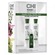 CHI POWERPLUS Rinkinys nuo plaukų slinkimo (šampūnas, kondicionierius, galvos odos purškiklis su vitaminais)